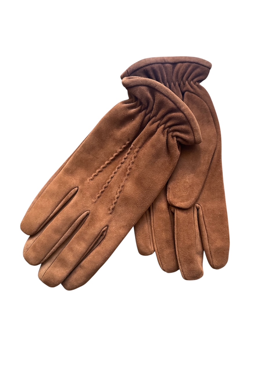 Suede leather gloves  cashmere lined  Tan (in stock)